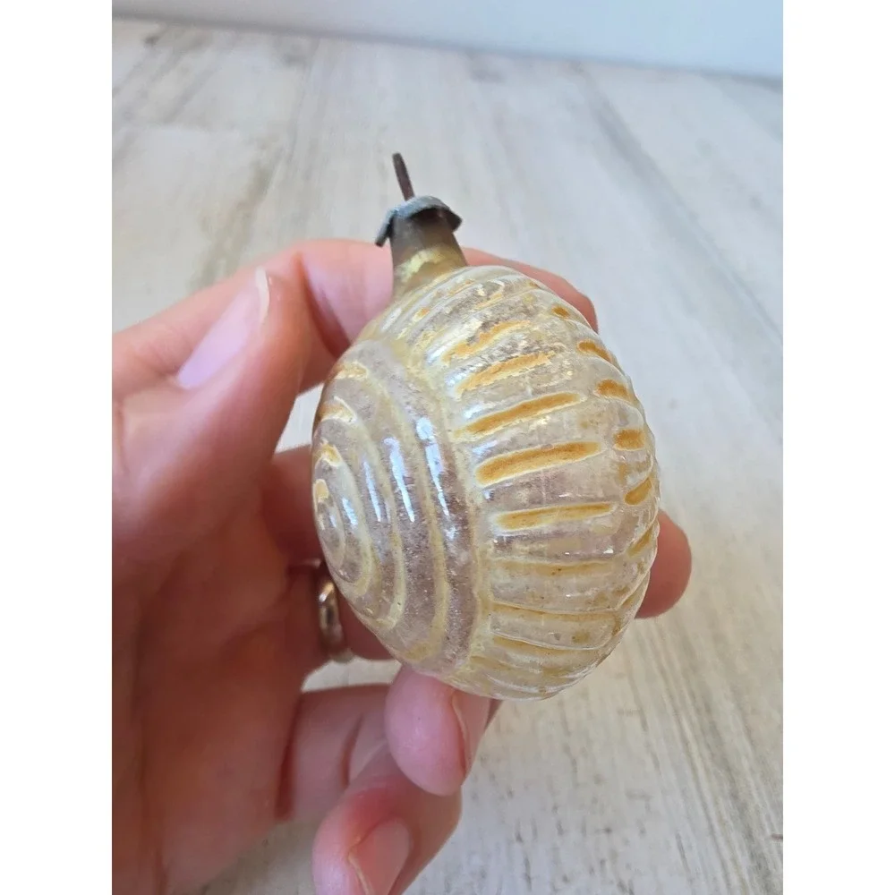 Antique flower medallion mercury glass ornament Xmas tree